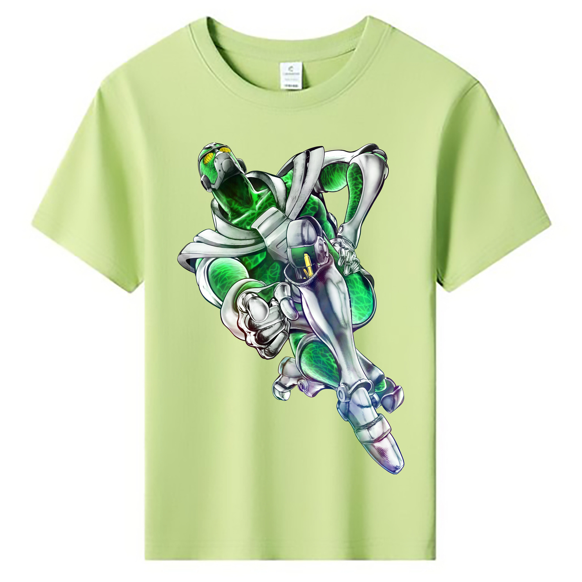 （画像用） ジョジョの奇妙な冒険 花京院 典明（かきょういん のりあき） JoJo's Bizarre Adventure Kakyoin Noriaki 綿100％キッズTシャツ（フロントプリント）